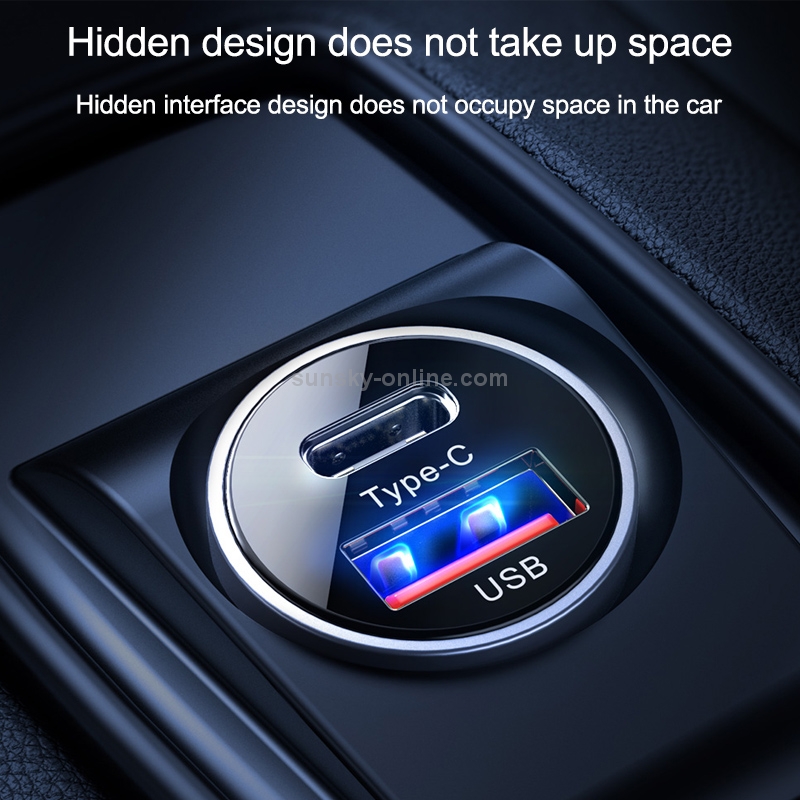 JOYROOM  30W Mini PD+QC3.0 Dual-port fast Car Charger.