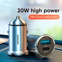 
JOYROOM 20W Mini Dual-port PD + QC 3.0 Ring-pull Fast Car Charger .