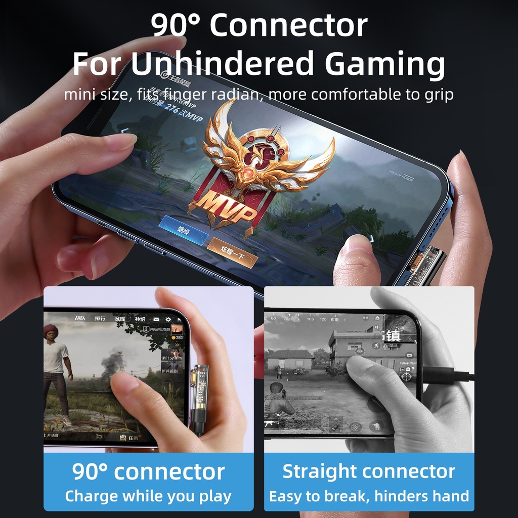 JOYROOM  20W Type-C to 8 Pin Elbow Fast Charging Data Cable.