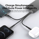 
JOYROOM  3 in 1 USB to 8 Pinx2+Type-C Nylon Braid Charging Cable.