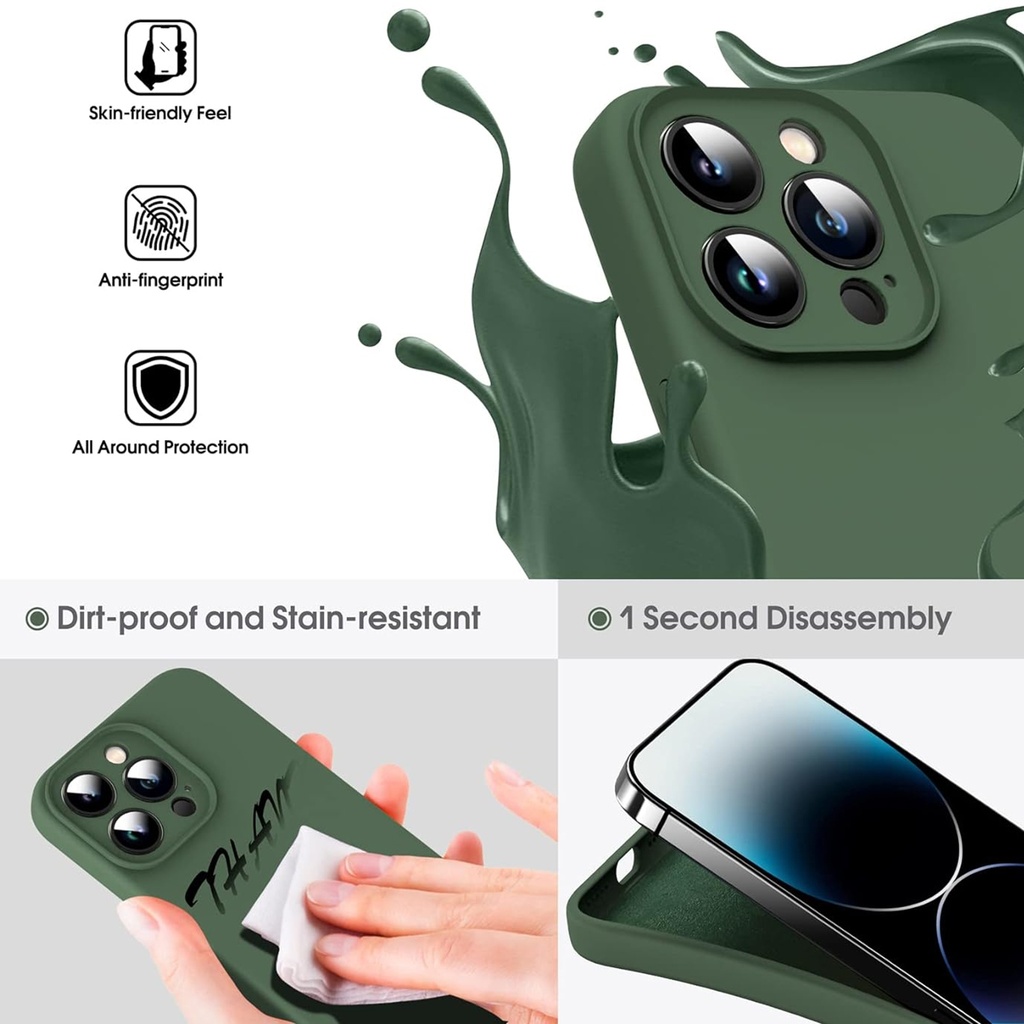 For iPhone 15 Pro Max Microfiber Liquid Silicone Shockproof Phone Case.