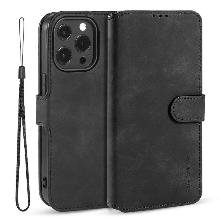 iPhone 13 Pro Max DG.MING Retro Oil Side Horizontal Flip Leather Case with Holder & Card Slots & Wallet
