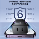 
JOYROOM  40W Dual USB-C / Type-C 2PD Mini Intelligent Fast Charger.