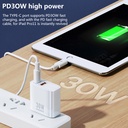 REMAX  30W USB+USB-C/Type-C Dual Interface Fast Charger.