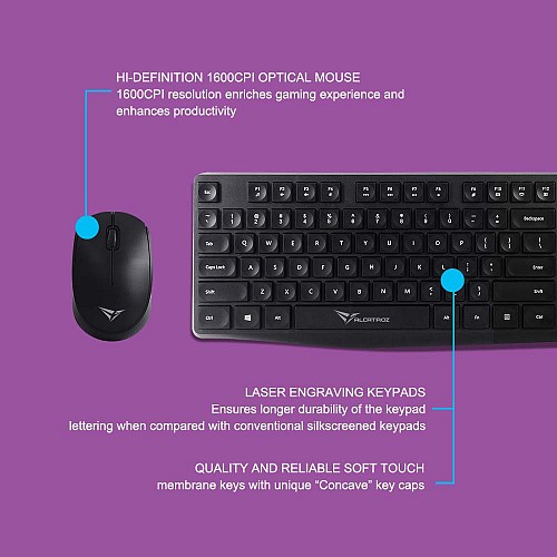 Alcatroz Xplorer Air  Wireless Keyboard/Mouse Combo Black.
