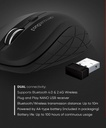 Alcatroz AIRMOUSE DUO 3 Wireless/BT Silent Mouse Black.