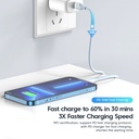KUULAA 30W USB-C/Type-C to 8 Pin Liquid Silicone MFI Data Cable.