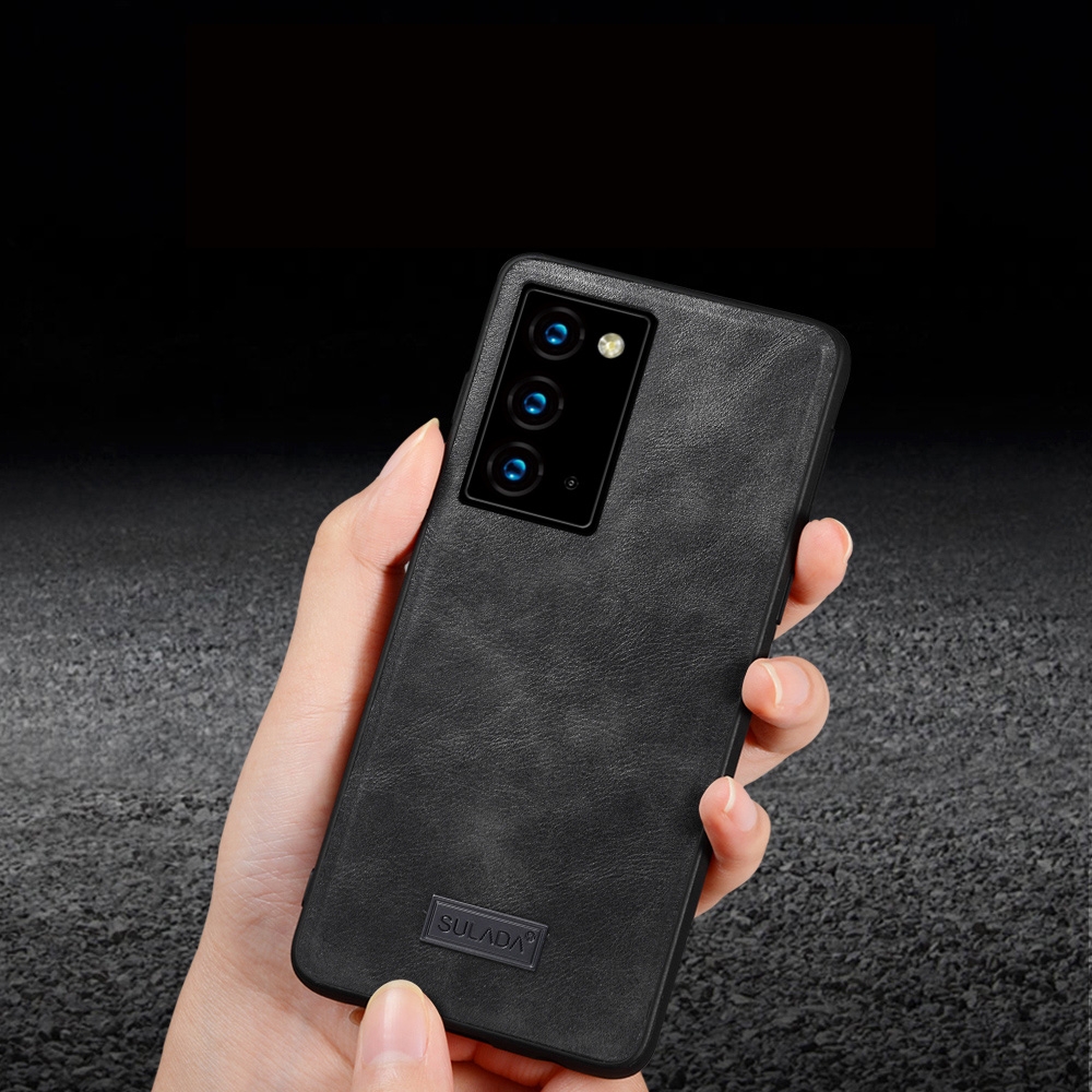 For Samsung Galaxy Note20 SULADA Shockproof TPU + Handmade Leather Protective Case.