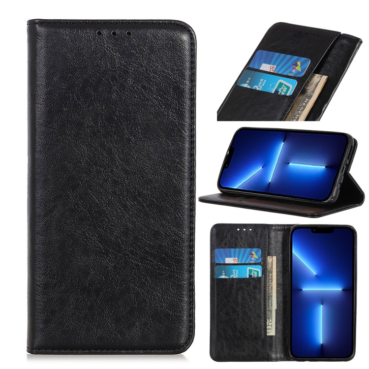 iPhone 13 Pro Magnetic Crazy Horse Texture Horizontal Flip Leather Case with Holder & Card Slots & Wallet 