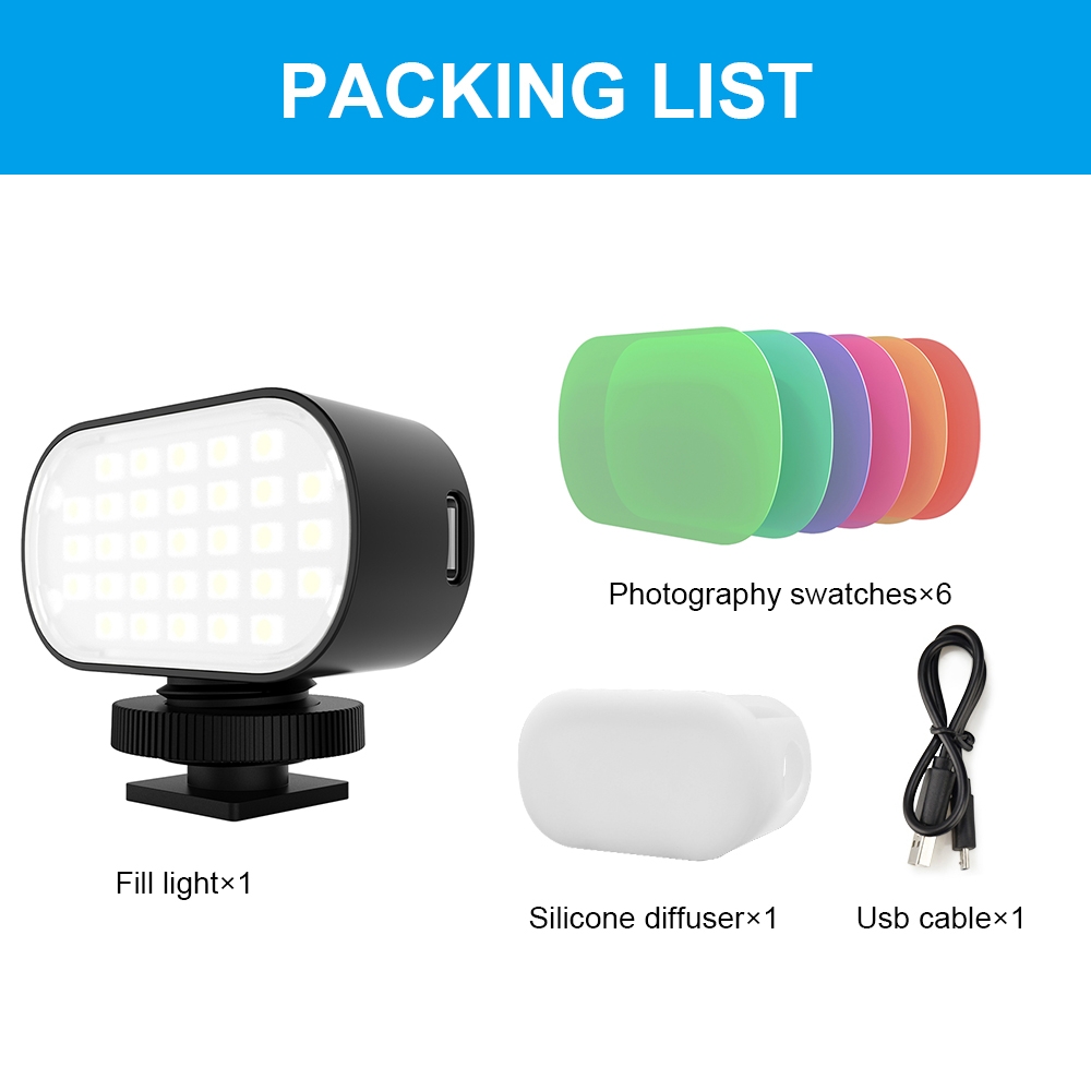 PULUZ Live Broadcast Video LED Light Photography Beauty Selfie Fill Light with Switchable 6 Colors Filters.