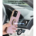 iPhone 13 Pro 6D Electroplating Full Coverage Silicone Protective Case with Magnetic Ring Holder
