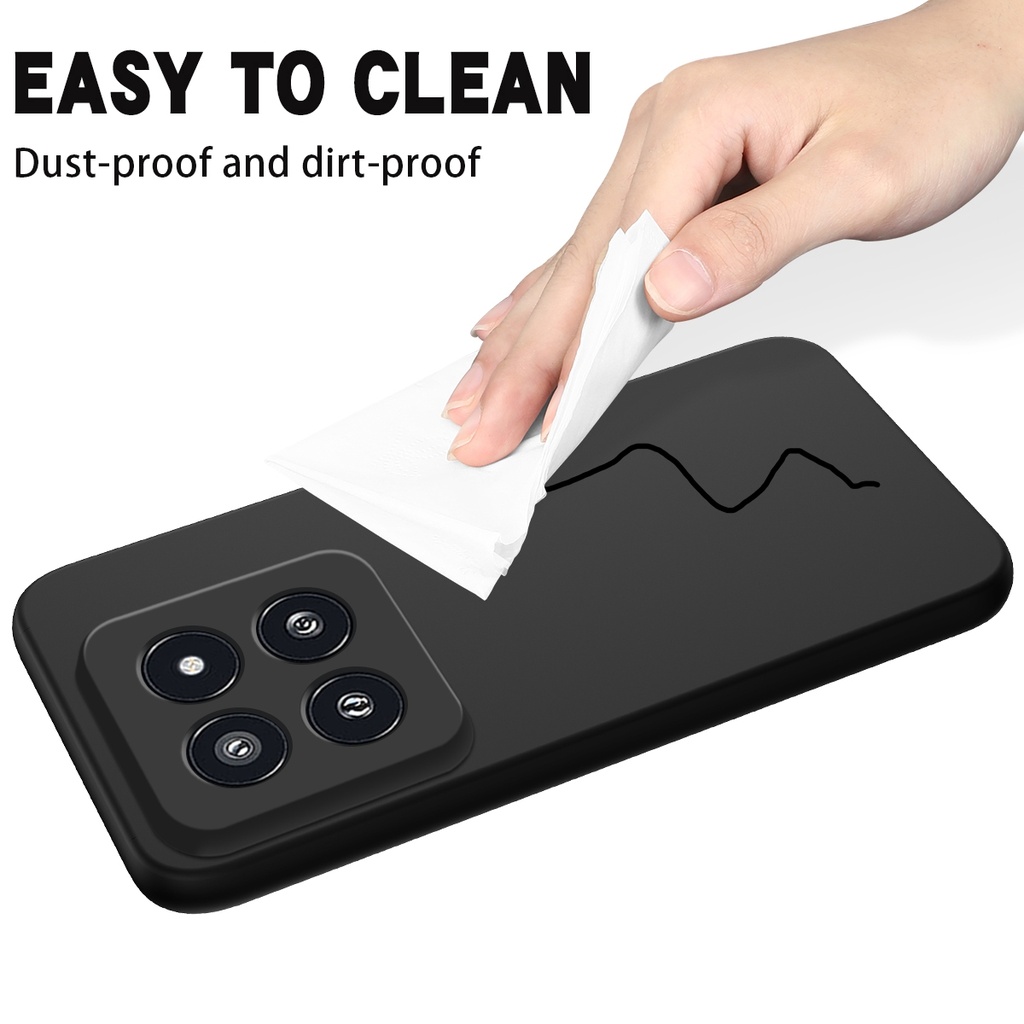 For Xiaomi 14 Pro Solid Color Liquid Silicone Dropproof Full Coverage Phone Case.