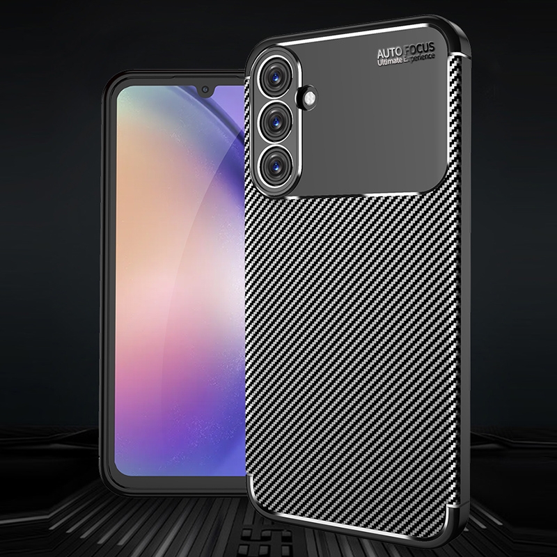 For Samsung Galaxy A15 Carbon Fiber Texture Shockproof TPU Phone Case.