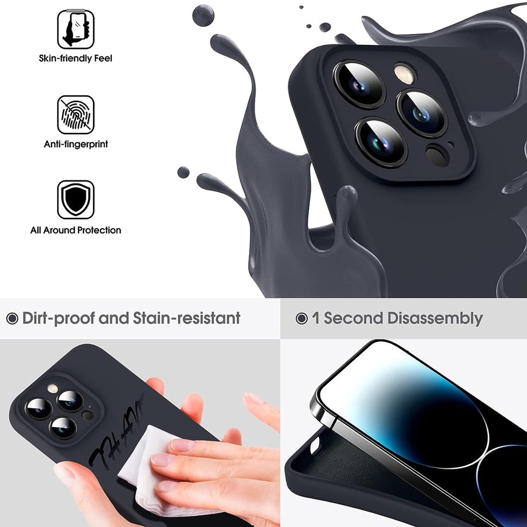 	For iPhone 13 Pro Microfiber Liquid Silicone Shockproof Phone Case.