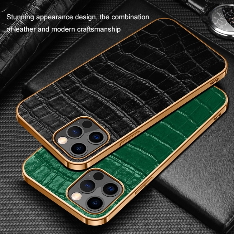 Phone 13 Pro Max Electroplated Edge Crocodile Texture 