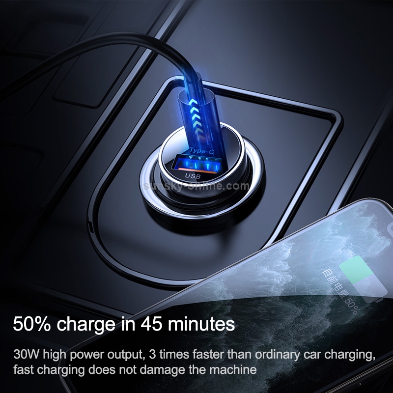 JOYROOM  30W Mini PD+QC3.0 Dual-port Smart Car Charger .
