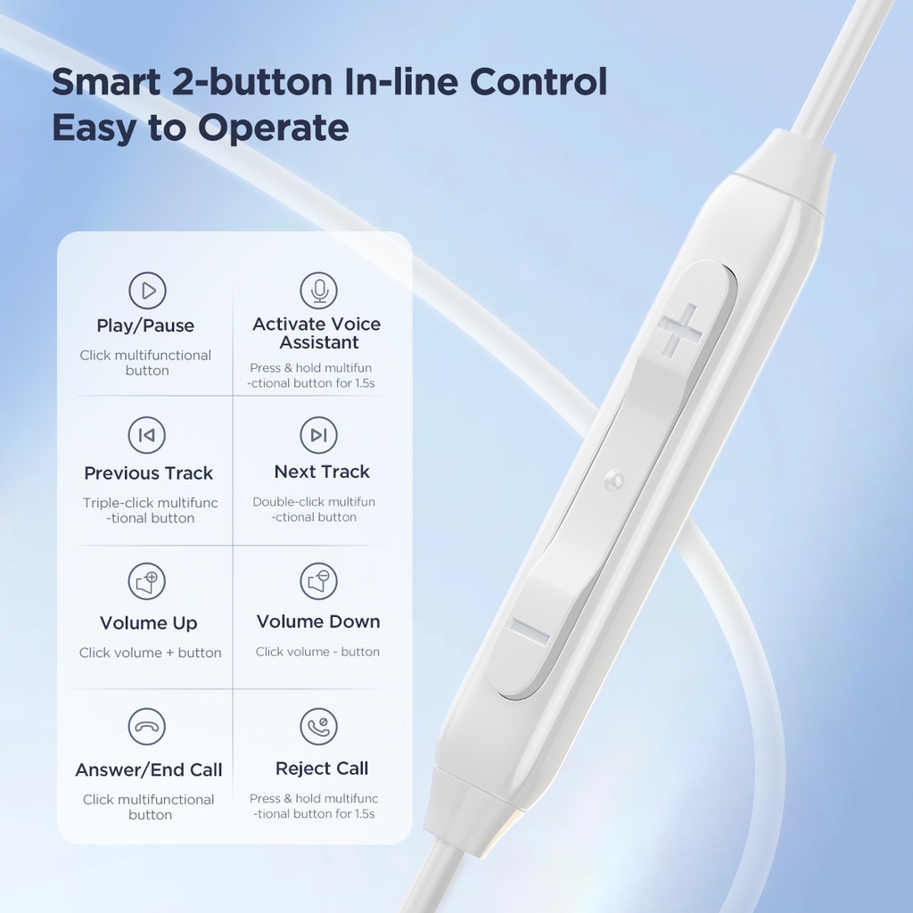 JOYRO0M JR-EC05 Type-C Half In-Ear Wired Earphone.