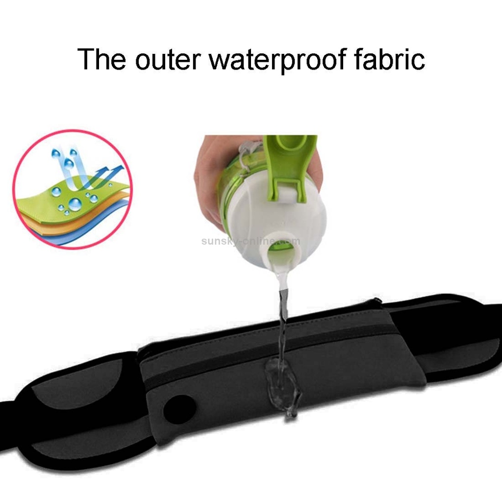 Minimalist Stylish Style Multifunctional Outdoor Sports Running Hiking Riding Travelling Belt Sweatproof Waterproof Diving Material Waist Bag Protective Case for 6 inch Phone with Card Pocket.