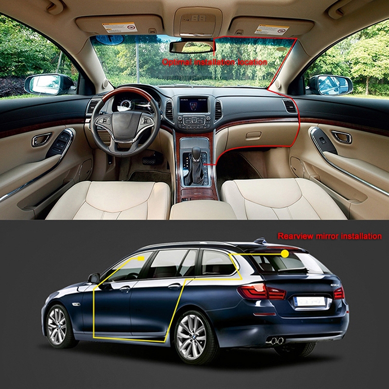 3 inch Car Ultra HD Driving Recorder, Double Recording + GPS + WIFI + Gravity Parking Monitoring + Lane Deviation Warning.