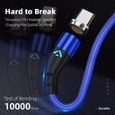 ENKAY 2 in 1 3A USB to 8 Pin + Type-C Magnetic Fast Charging Data Cable.