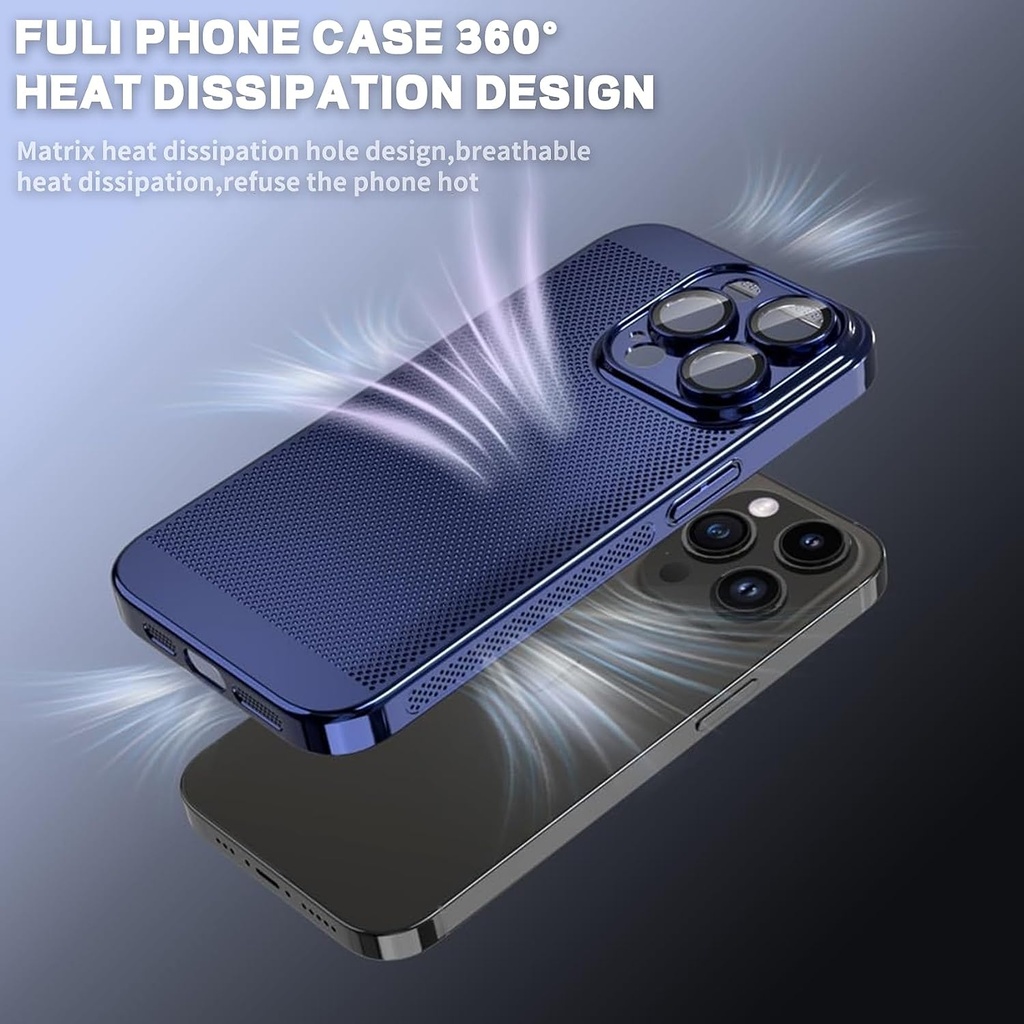 For iPhone 15 Pro Max Fine Mesh Cooling Phone Case.