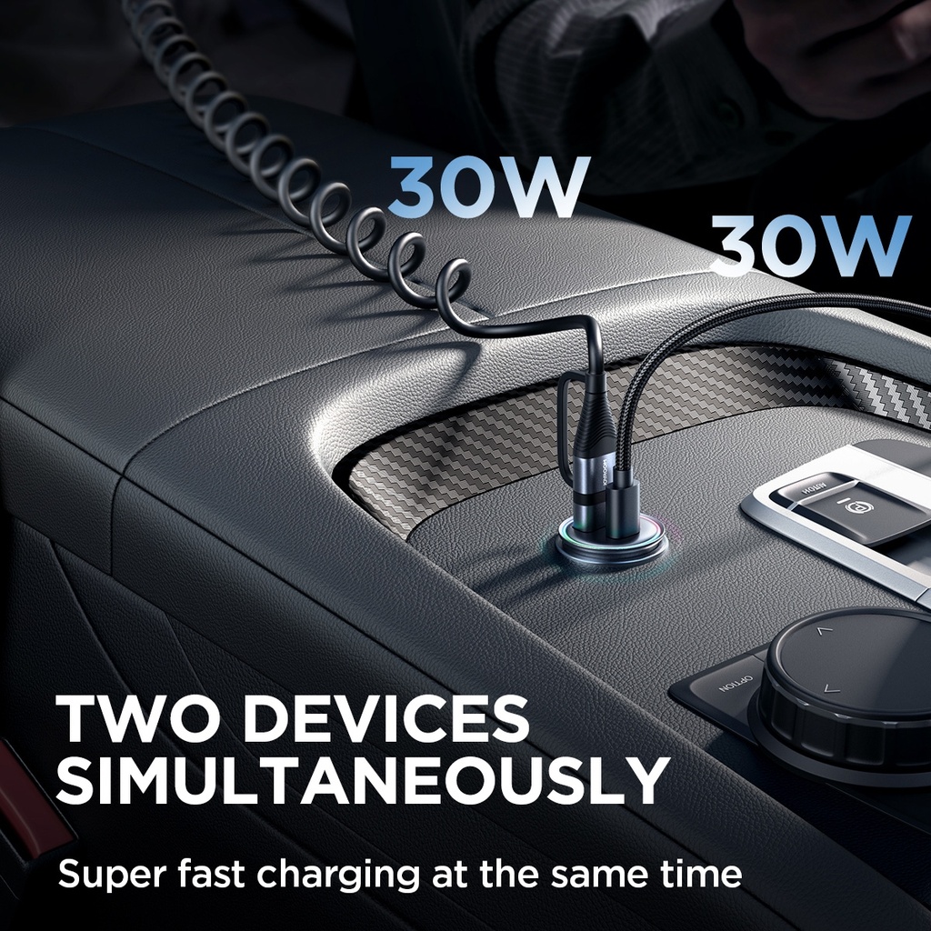 	JOYROOM  60W PD+QC3.0 Mini Metal Car Charger.