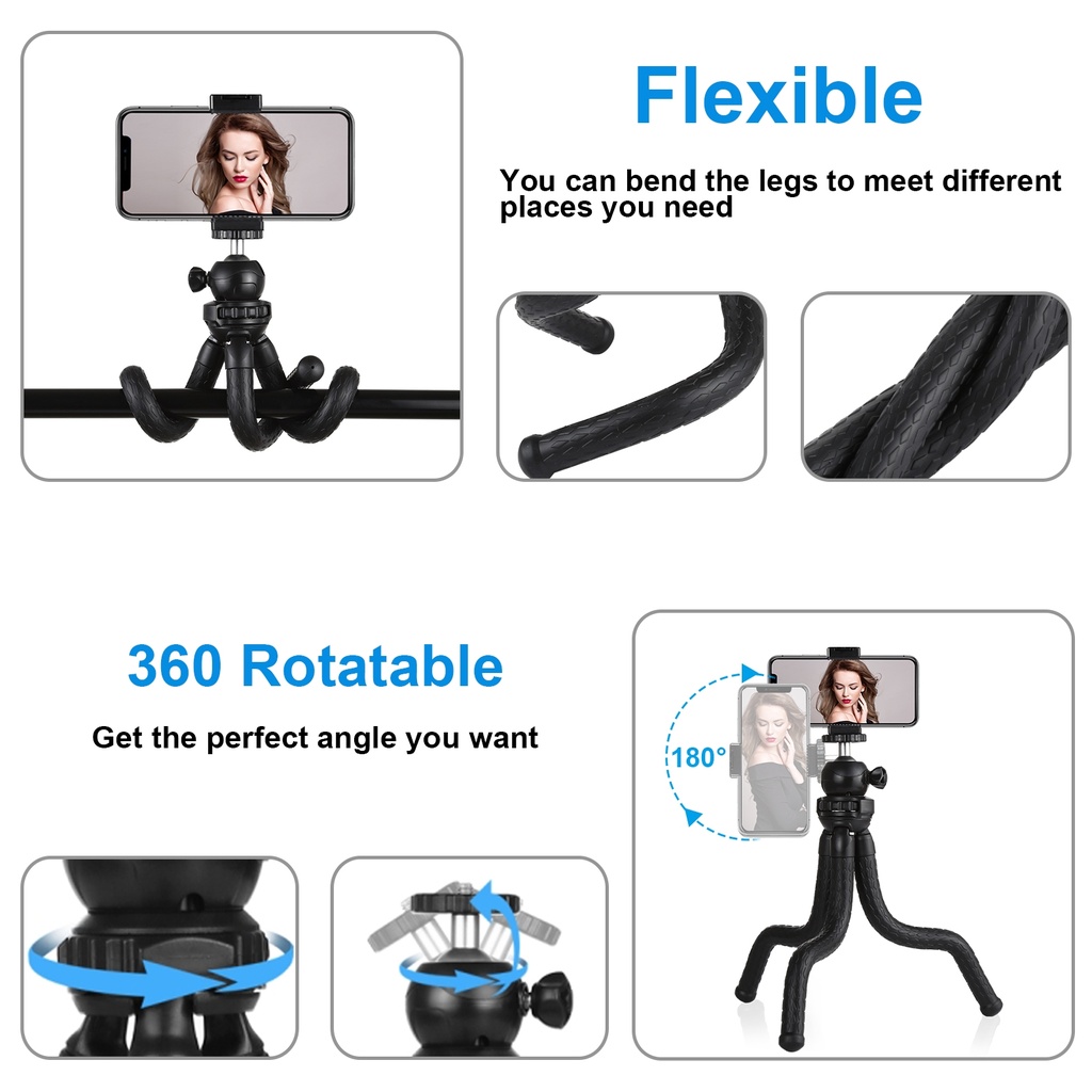 PULUZ Mini Octopus Flexible Tripod Holder with Ball Head .