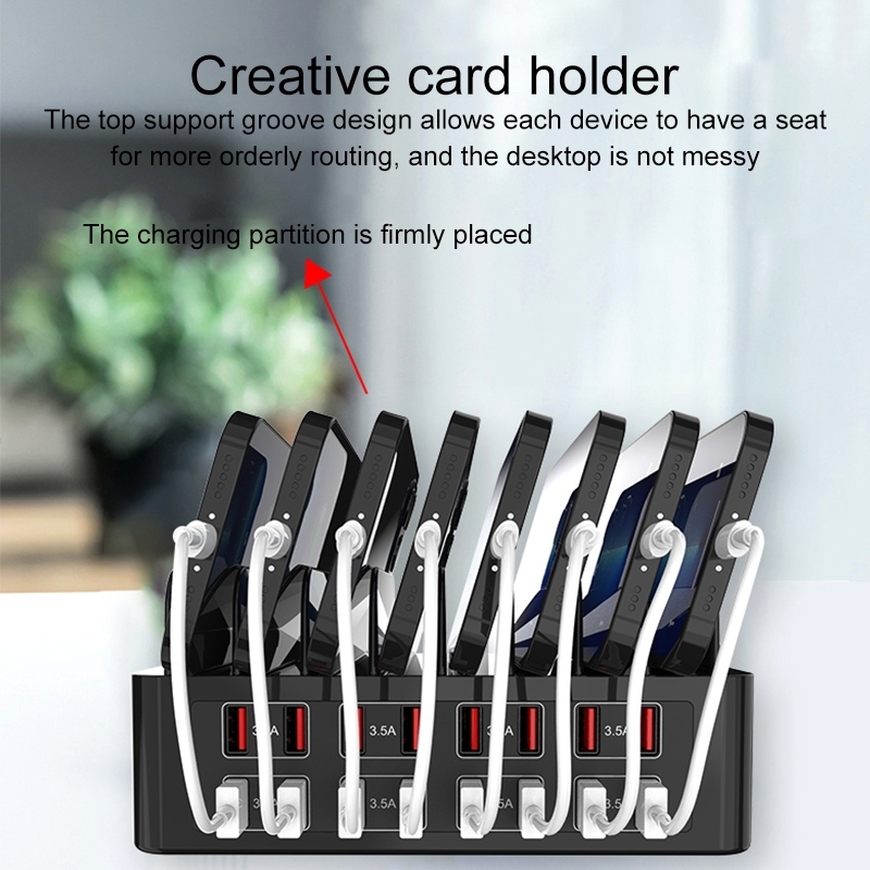 150W 16 x USB Ports Smart Charging Station with Phone & Tablet Stand.