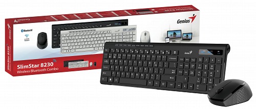 Genius Keyboard-Mouse Set Wireless+BT SlimStar.