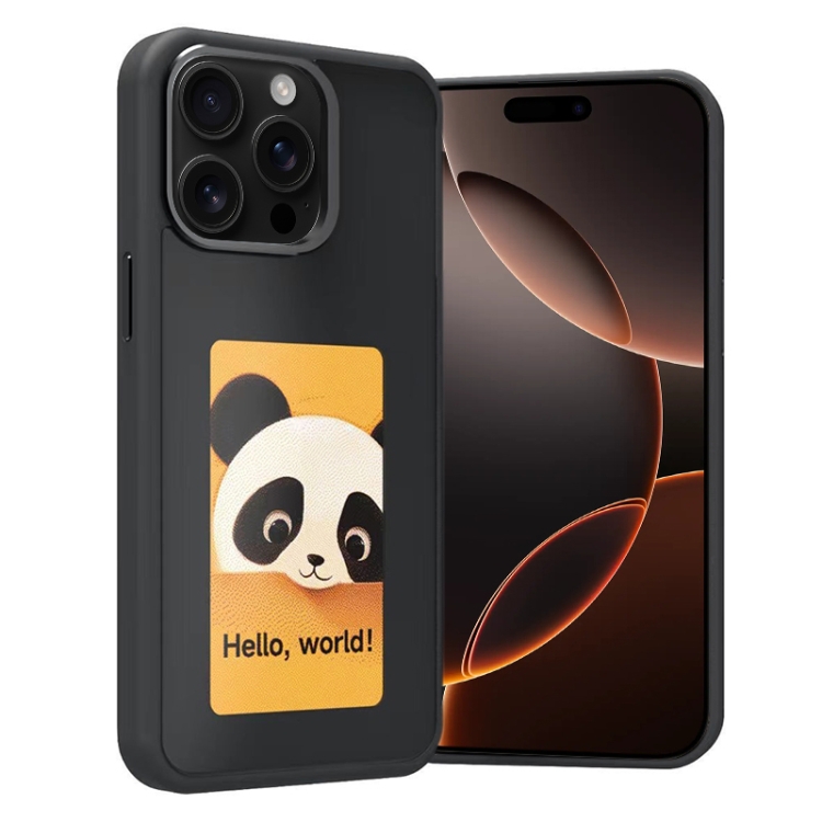 For iPhone 16 Pro Max Four-Color E-ink Screen NFC DIY Phone Case.