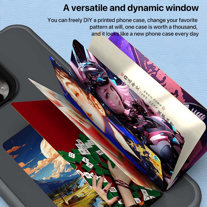 For iPhone 16 Pro Max Four-Color E-ink Screen NFC DIY Phone Case.