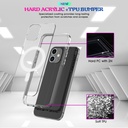 or iPhone 12 mini Magsafe Case Simple Magnetic Ring All-inclusive Clear Crystal Acrylic PC +TPU Shockproof Case 