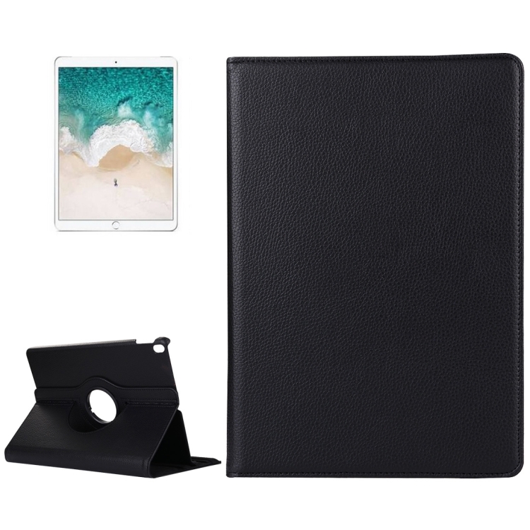 [00-737] Litchi Texture 360 Degree Spin Multi-function Horizontal Flip Leather Protective Case with Holder for iPad Pro 10.5 inch / iPad Air . (Black)