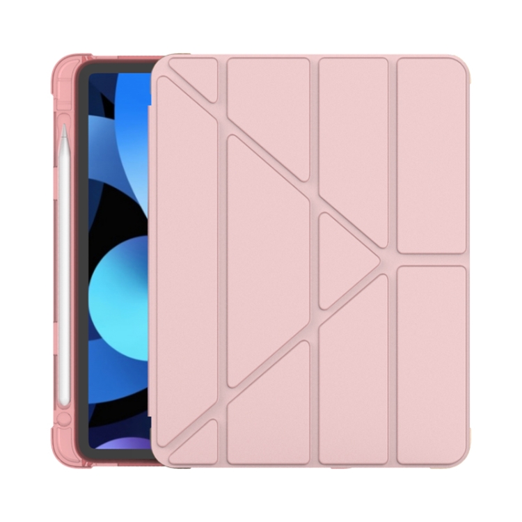 For iPad 10th Gen 10.9 2022 Millet Texture PU + Silicone 3-folding Leather Tablet Case.