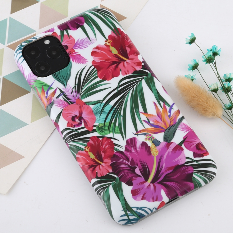 [00-914] For iPhone 11 Pro Max Flower Pattern TPU Protecitve Case. (1)