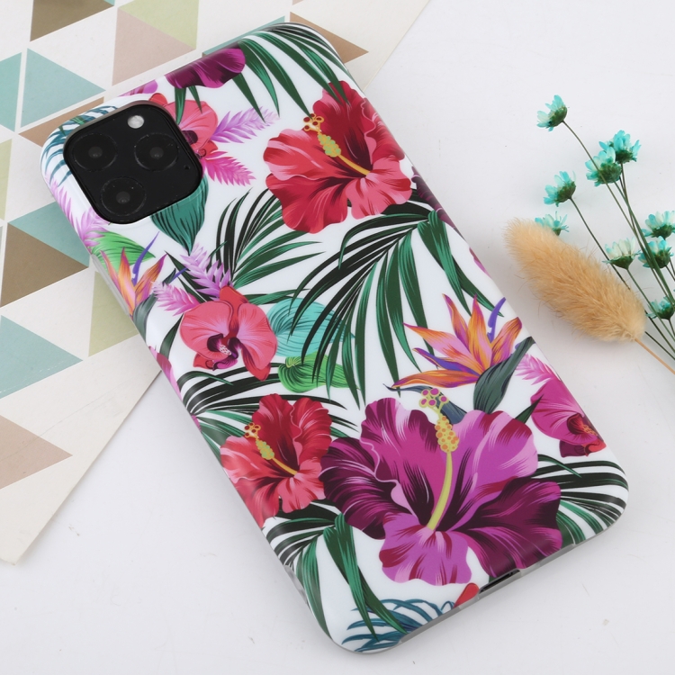 For iPhone 11 Pro Max Flower Pattern TPU Protecitve Case.