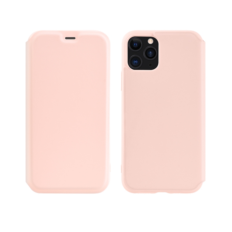 [00-917] For iPhone 11 Pro Max hoco Colorful Series Liquid Silicone Protective Case with Card Slot. (Pink)