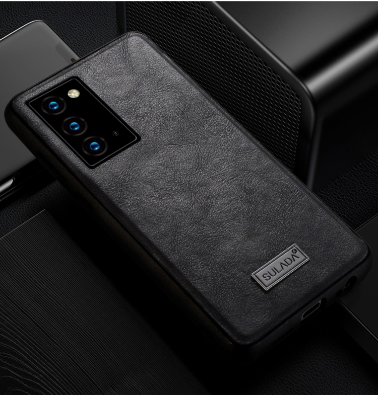 For Samsung Galaxy Note20 SULADA Shockproof TPU + Handmade Leather Protective Case.