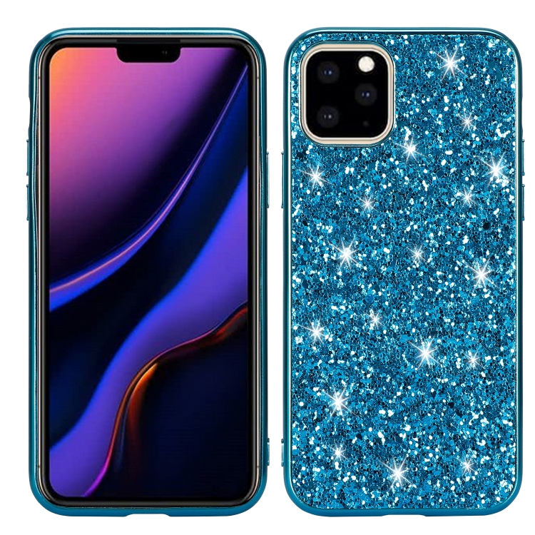 [1005] Glitter Powder Shockproof TPU Protective Case for iPhone 11 Pro. (Sirra blue)