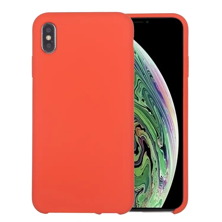 For iPhone X / XS Pure Color Liquid Silicone + PC Dropproof Protective Back Cover Case.