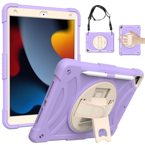 [1100] For iPad 10.2 2021 / 2020 / 2019 PC + Silicone Combination Tablet Case. (purple)