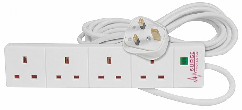 Mercury 4Gang with Surge Protector 2.0m in Polybag 430.009UK.