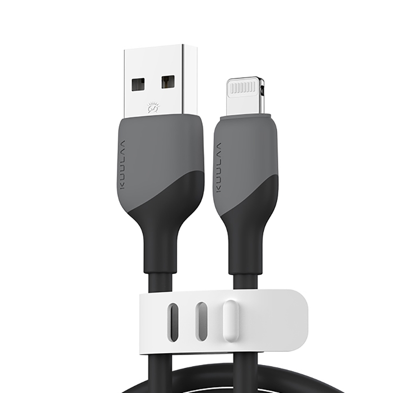 KUULA 2.4A USB to 8 Pin Liquid Silicone MFI Data Cable, Length:2m.