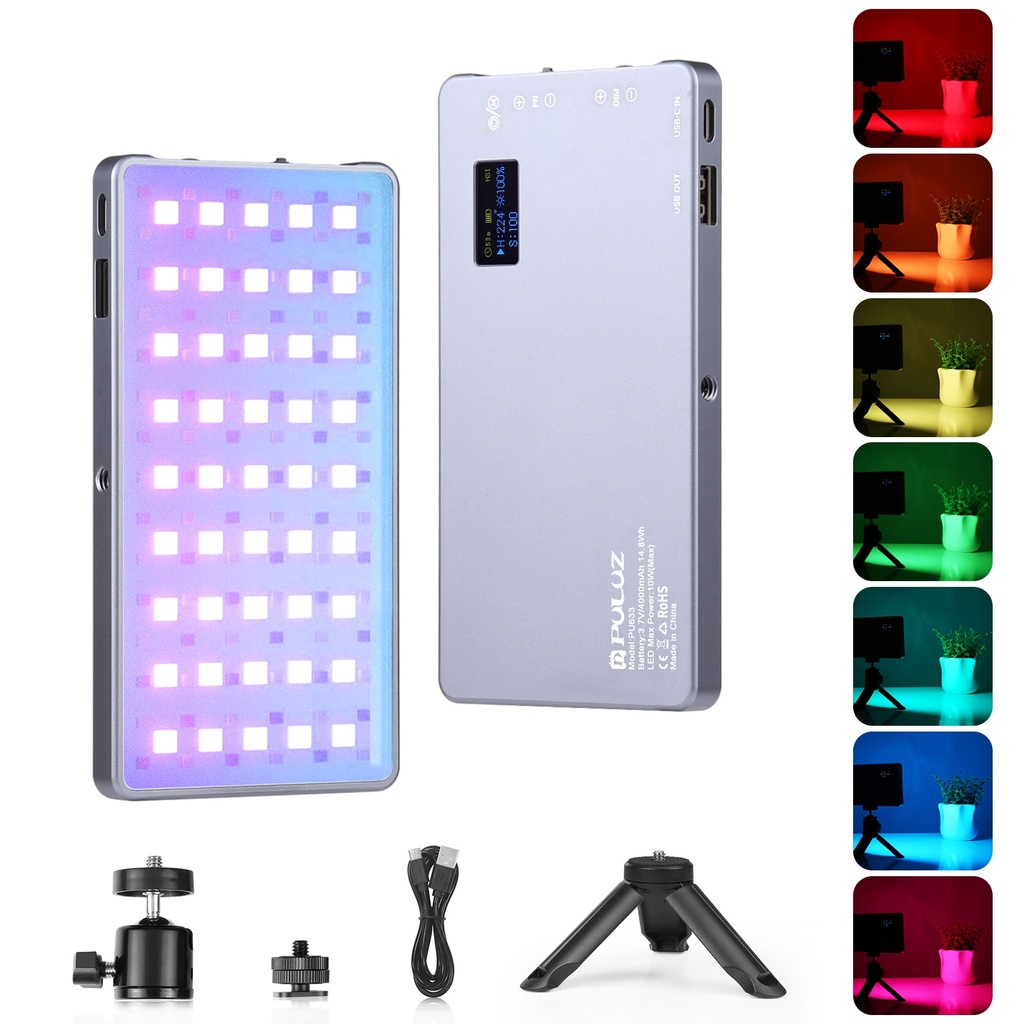 PULUZ LED Full Color RGB Beauty Fill Light Pocket Vlogging Photography Light.