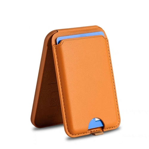 [1164] For iPhone 15 / 14 / 13 Series MagSafe Wallet Card Holder With Adjustable Stand. (Orange)