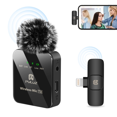 PULUZ Wireless Lavalier Microphone for iPhone / iPad, 8-Pin Receiver .