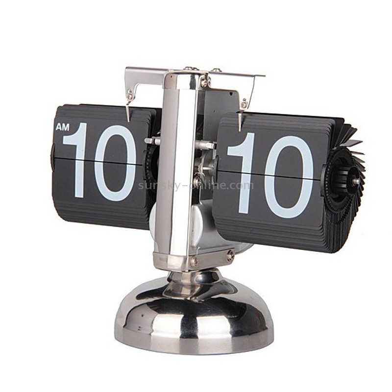 Balance Shaped Metal Auto Flip Down Clock Desktop Decorative Clock with Single Holder.
