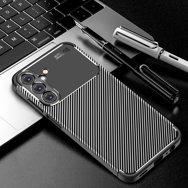 For Samsung Galaxy A15 Carbon Fiber Texture Shockproof TPU Phone Case.
