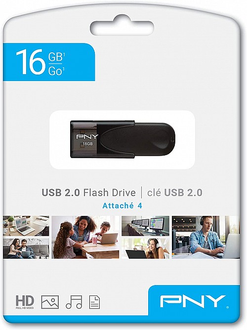 PNY Attache 4 USB 2.0 Stick 16GB Black