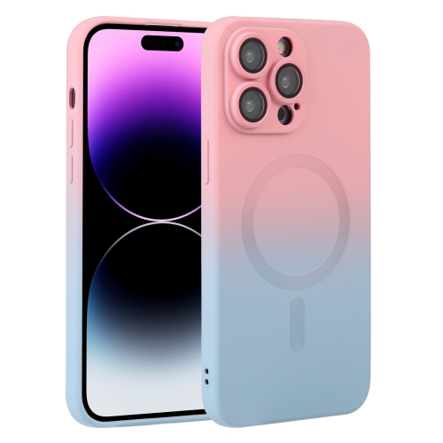 For iPhone 15 Pro Max Liquid TPU Silicone Gradient MagSafe Phone Caes.
